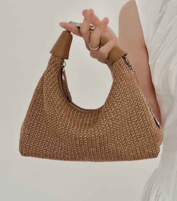 ショルダーバッグレディース カゴバッグ 夏の風合い 上品メッシュバッグ