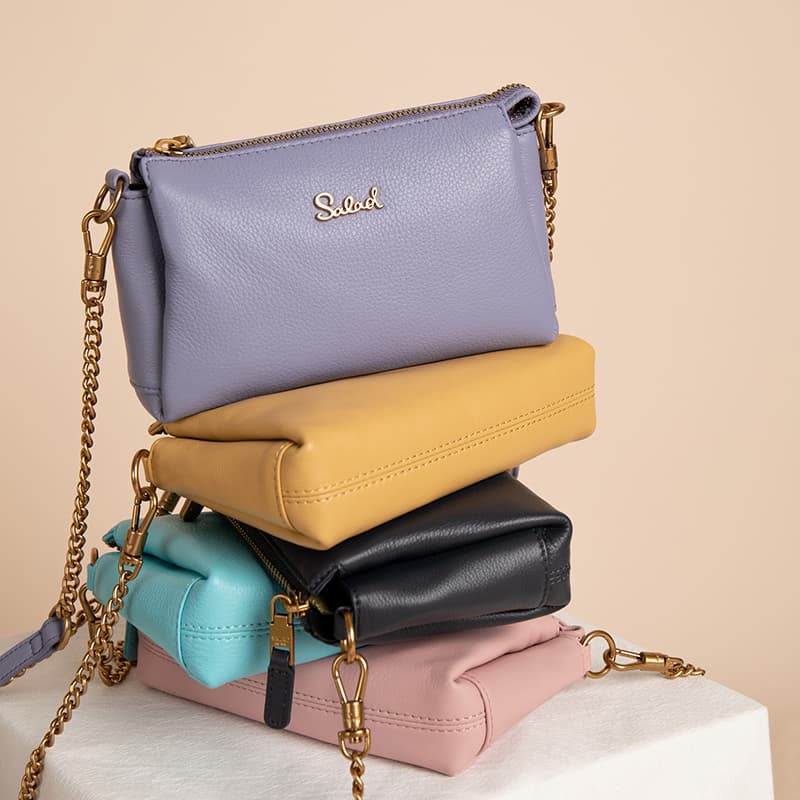 ショルダーバッグレディース チェーン 型押し高級感あふれる小ぶりバッグ