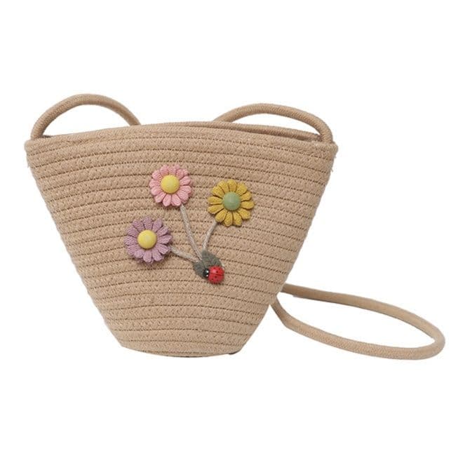 ショルダーバッグレディース 花束刺繍ミニかごショルダー