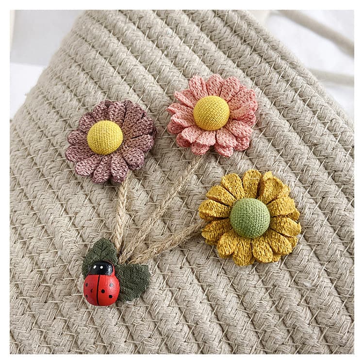 ショルダーバッグレディース 花束刺繍ミニかごショルダー
